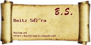 Beitz Sára névjegykártya